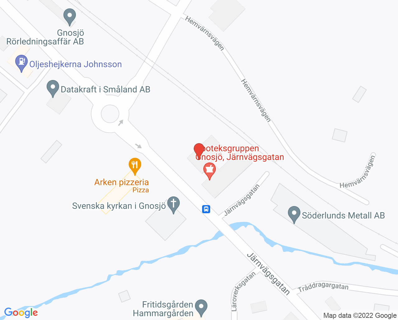 Karta till Vaccinationsmottagning HPV Gnosjö
