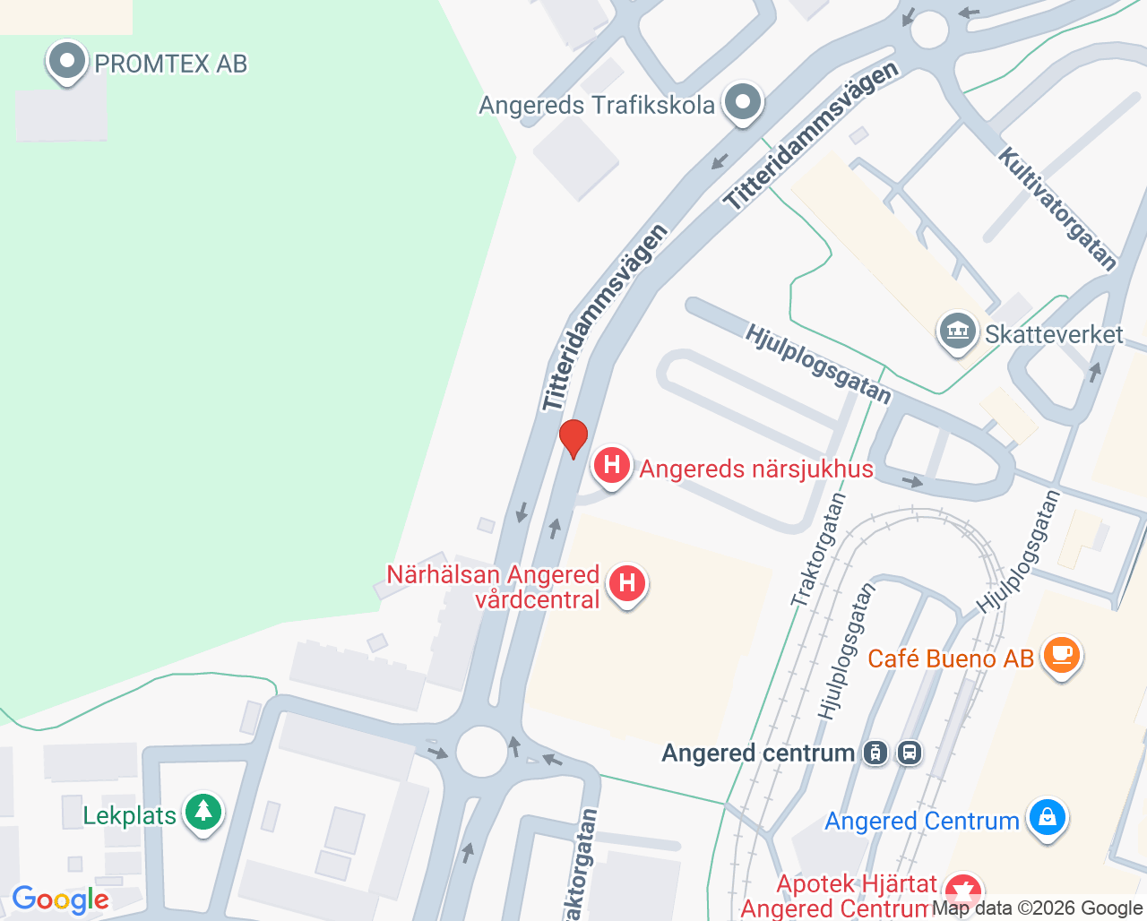 Karta till Levnadsvanemottagning Angered