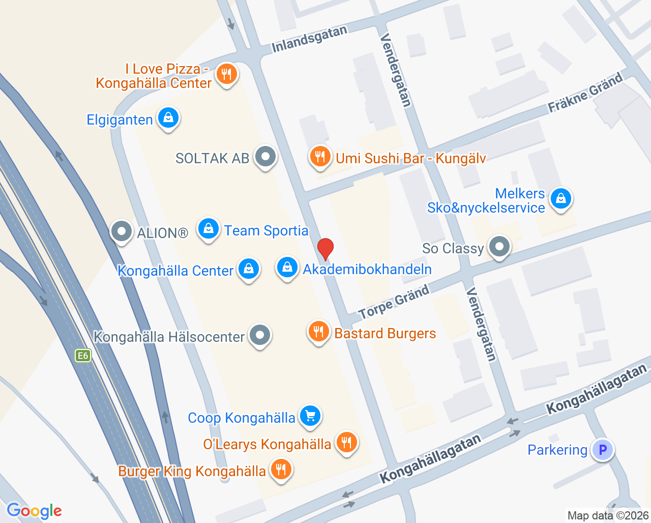 Karta till Närhälsan Kongahälla barnavårdscentral, Kungälv