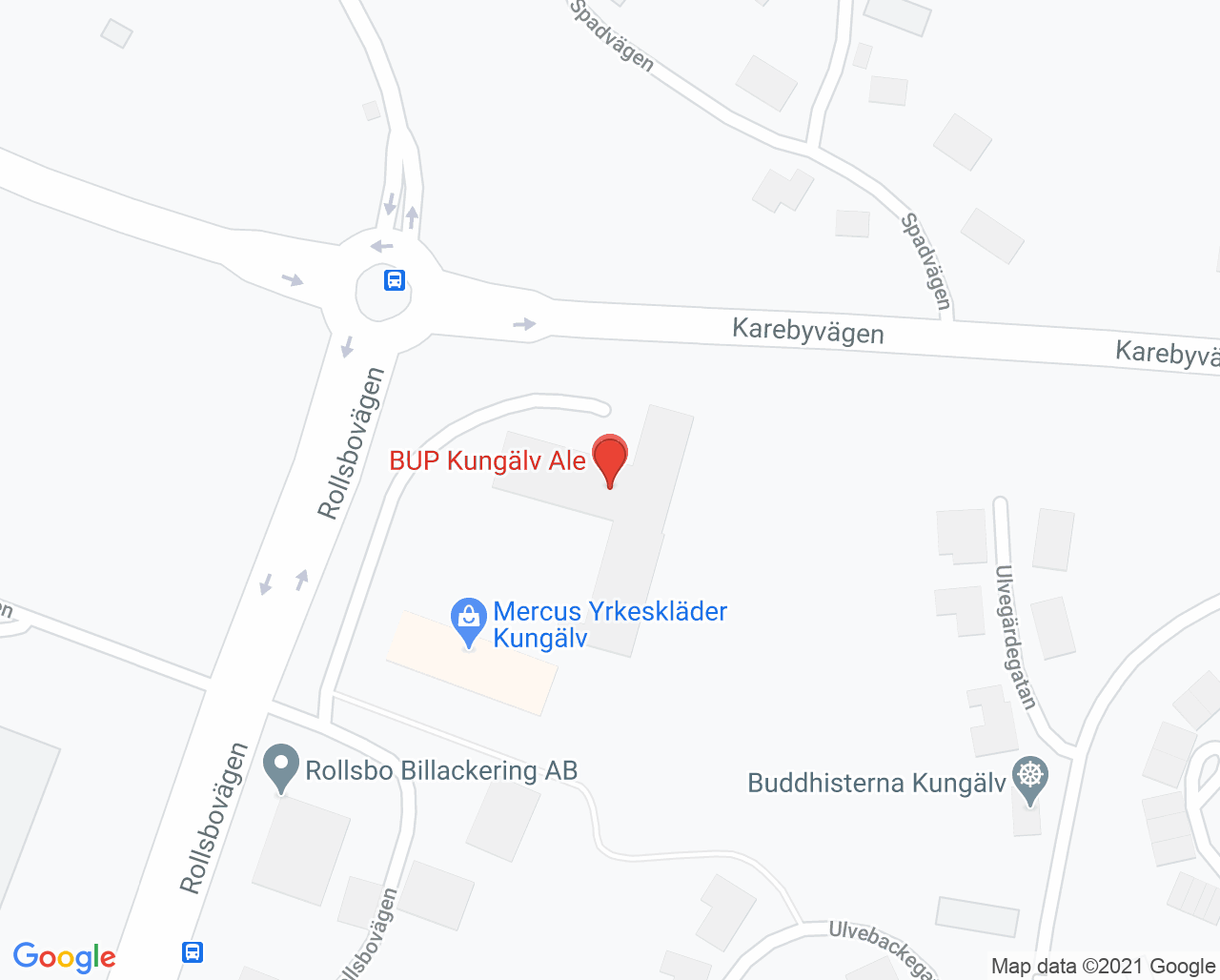 Karta till Närhälsan Solgärde barnavårdscentral, Kungälv