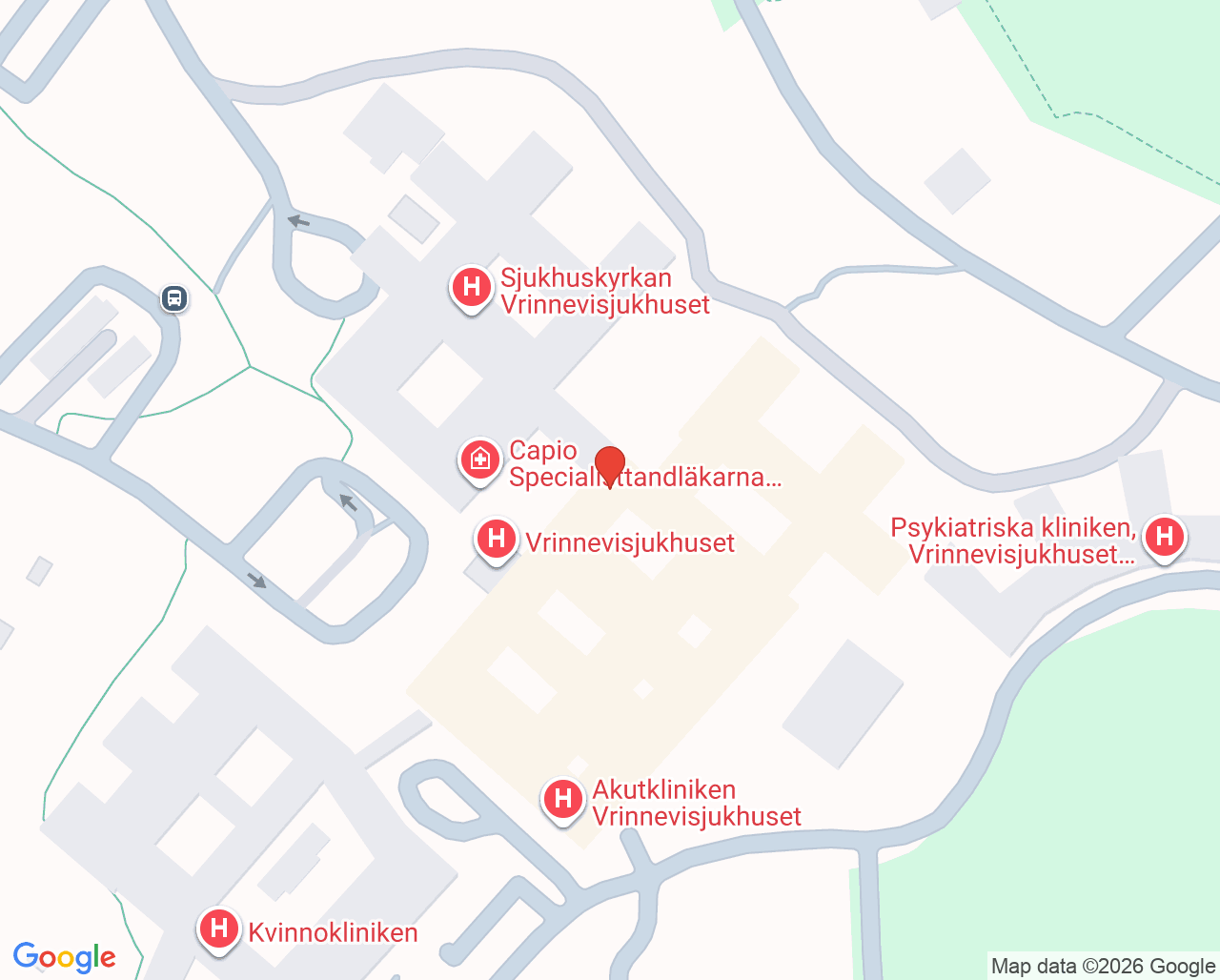 Karta till Hjärtavdelningen VIN II, Kardiologiska kliniken ViN