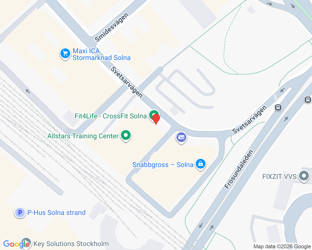 Karta till Fysiohallen AKT - Ebba Larsson, Solna