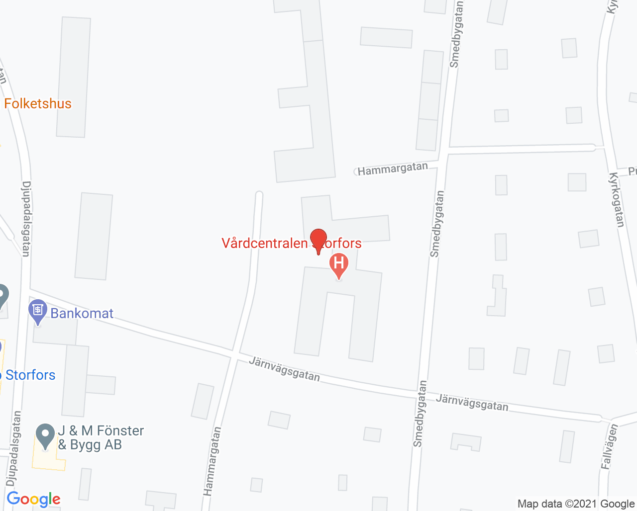 Karta till Vårdcentralen Storfors