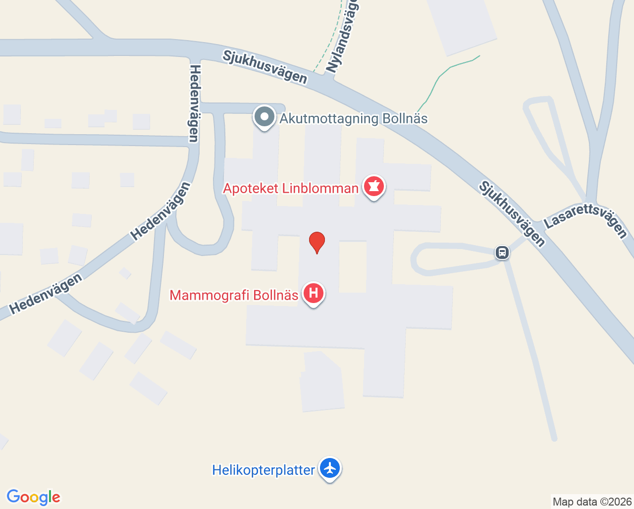 Karta till Operationscentrum Bollnäs