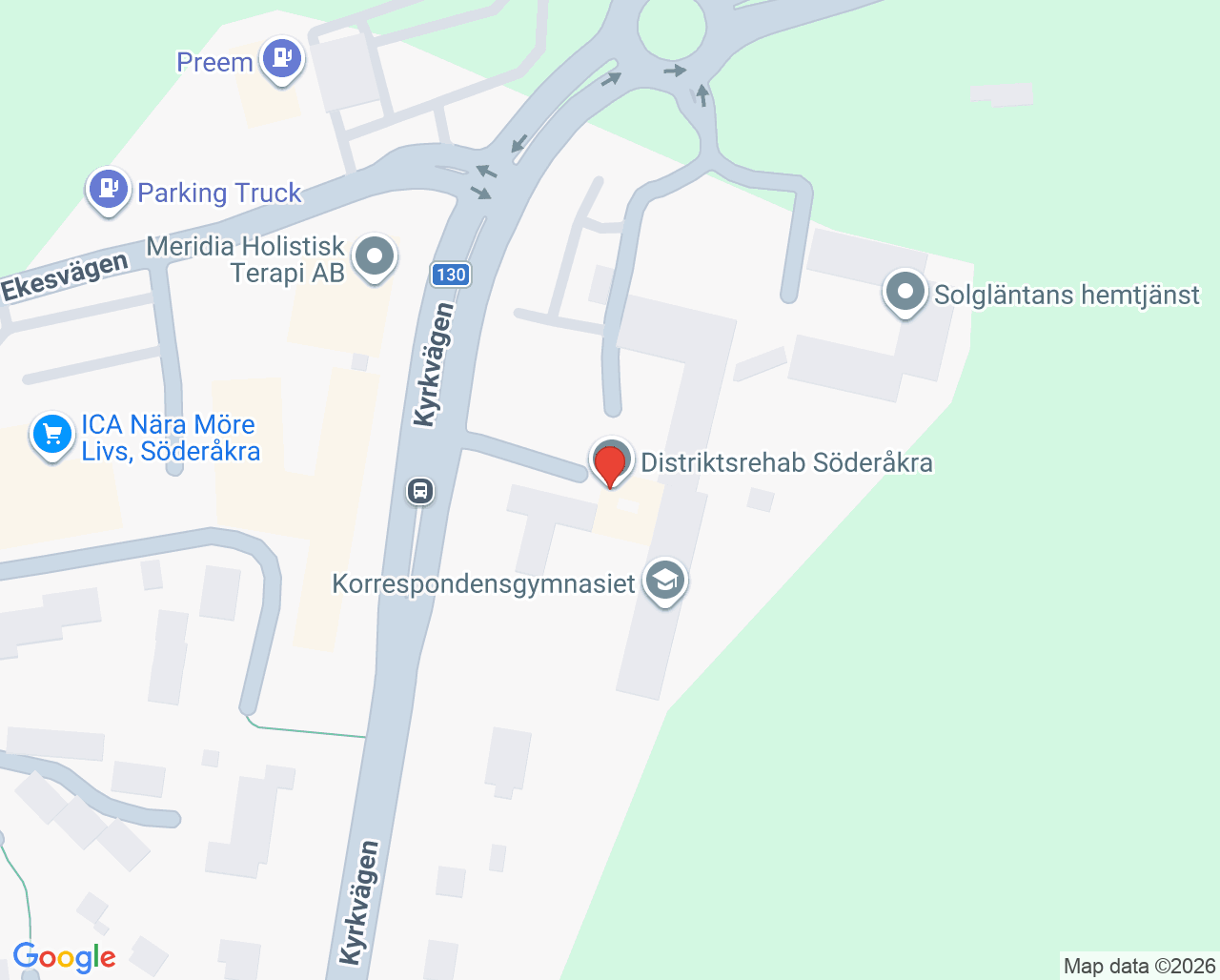 Karta till Psykisk hälsa Söderåkra hälsocentral