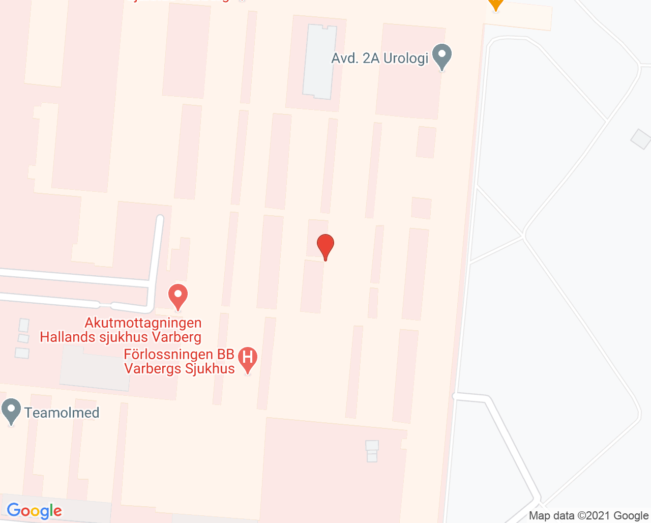 Karta till Endoskopimottagningen Hallands sjukhus Varberg