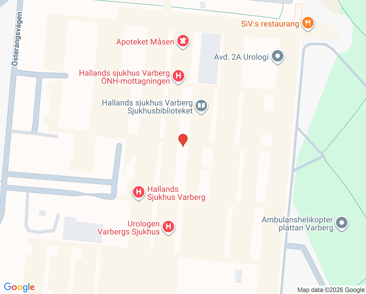 Karta till BB-avdelningen Hallands sjukhus Varberg