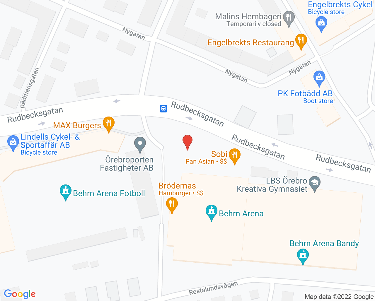 Karta till Folktandvårdens kariesmottagning, Örebro