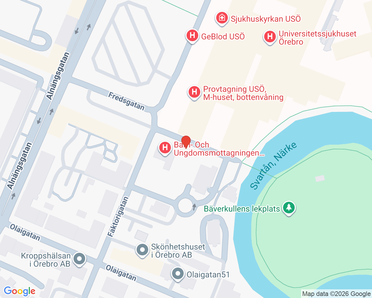 Karta till Avdelning Stödsystem, Örebro