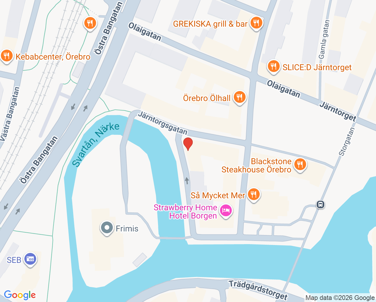 Karta till Strandpraktiken Tandläkare Jonas Lundström, Örebro
