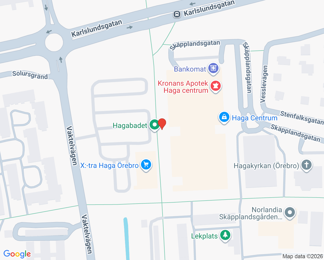Karta till Folktandvården Haga, Örebro