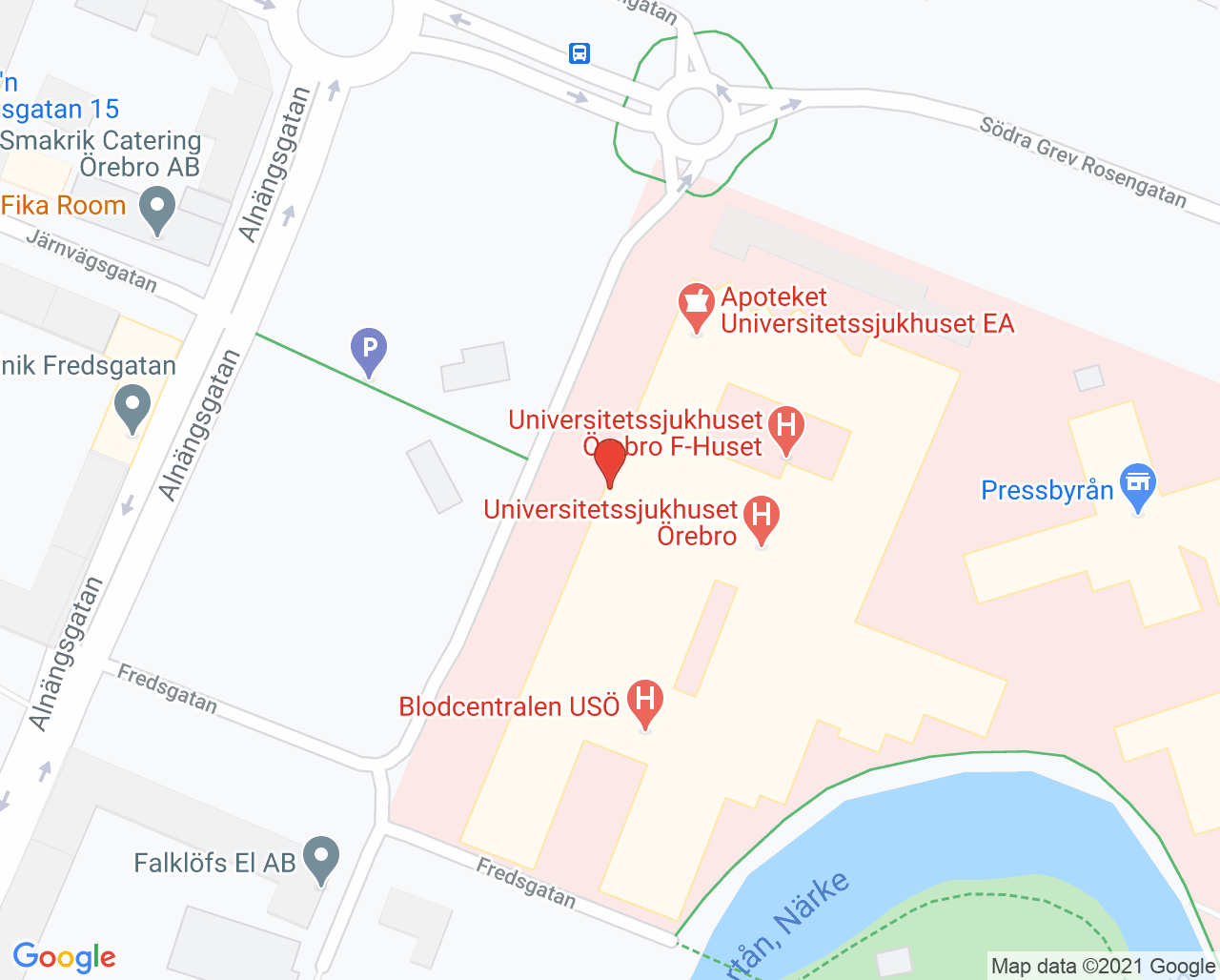 Karta till Neuroavdelning 92 Universitetssjukhuset Örebro
