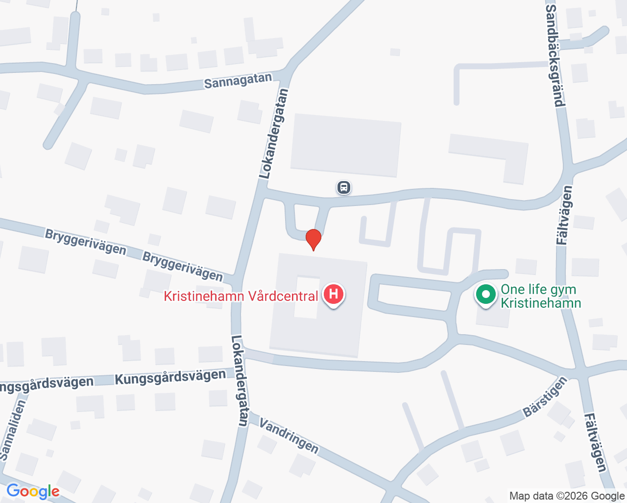 Karta till Vårdcentralen Kristinehamn