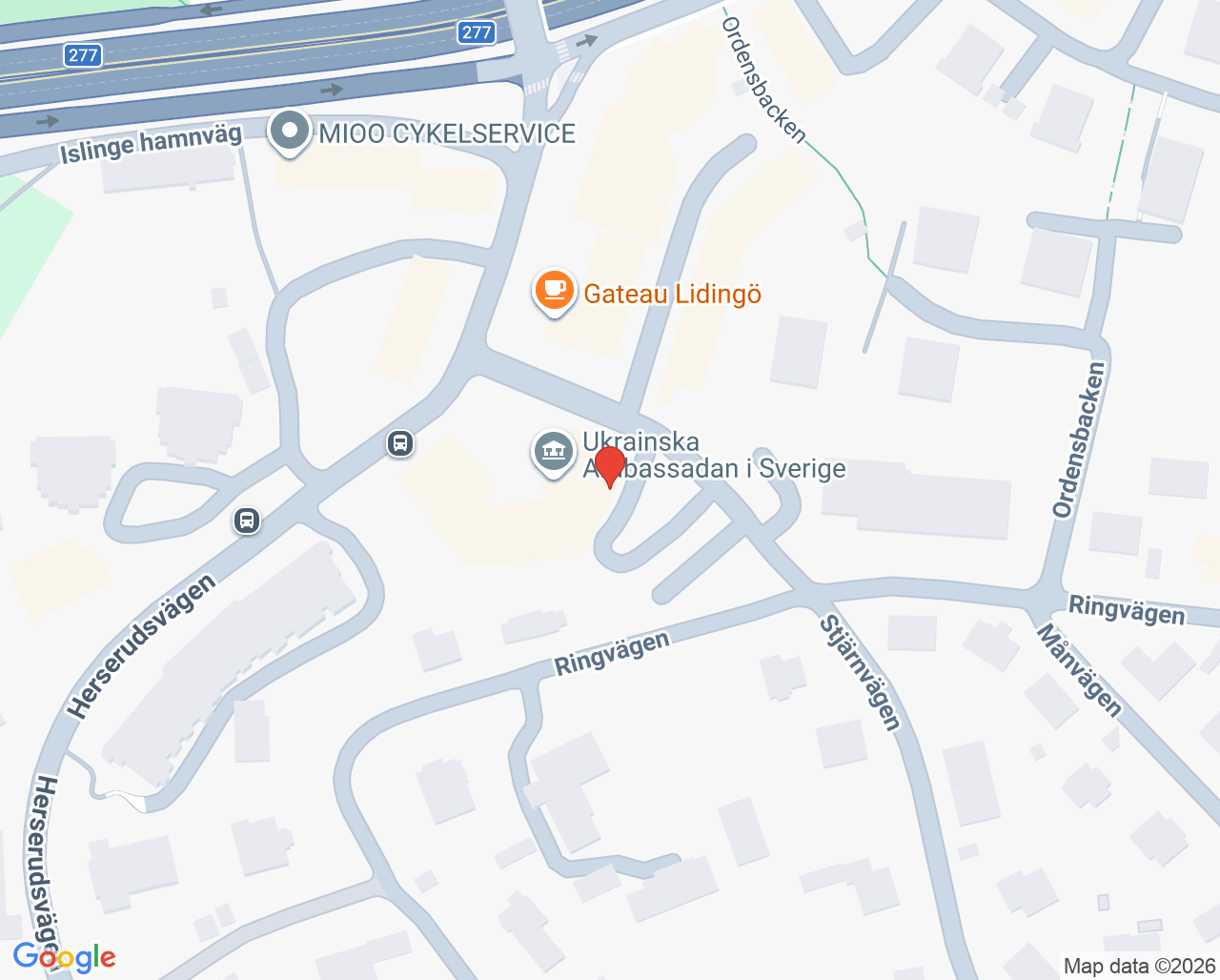 Karta till PRIMA Lidingö