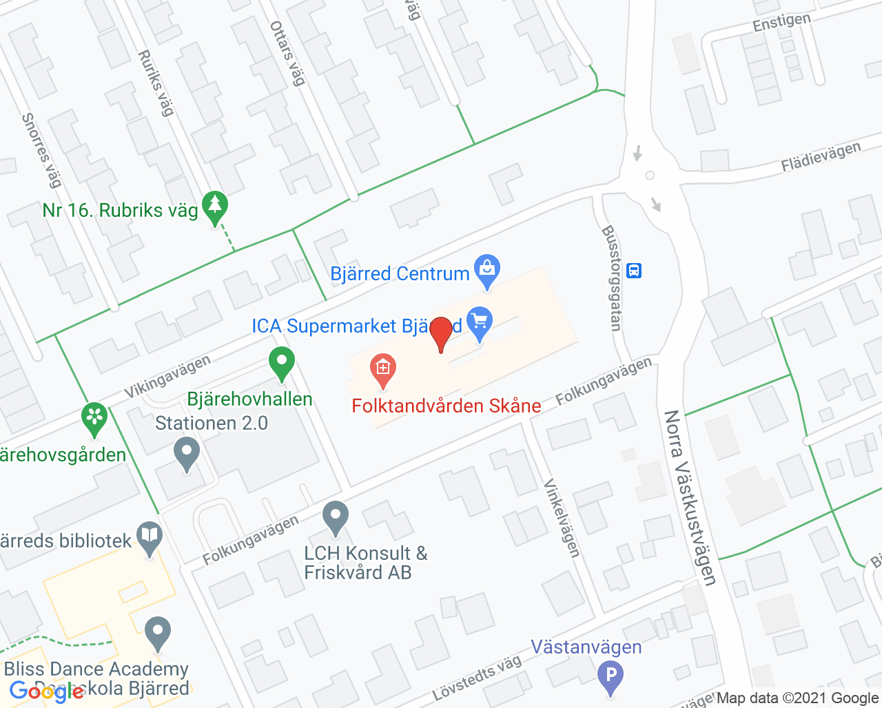 Karta till Bjärreds Barnavårdscentral, Bjärred