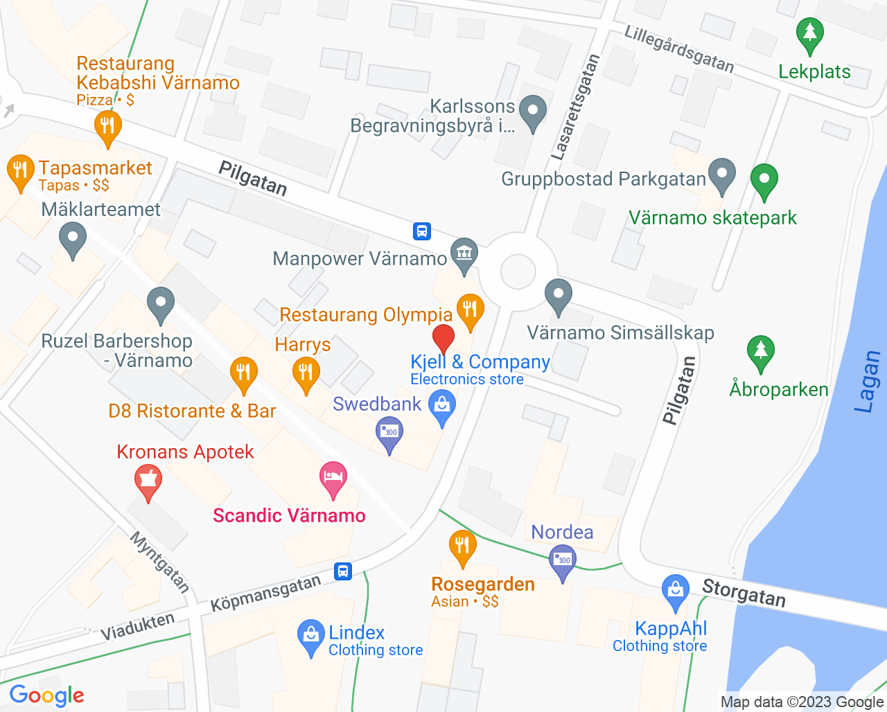 Karta till Barn- och ungdomshälsan Värnamo