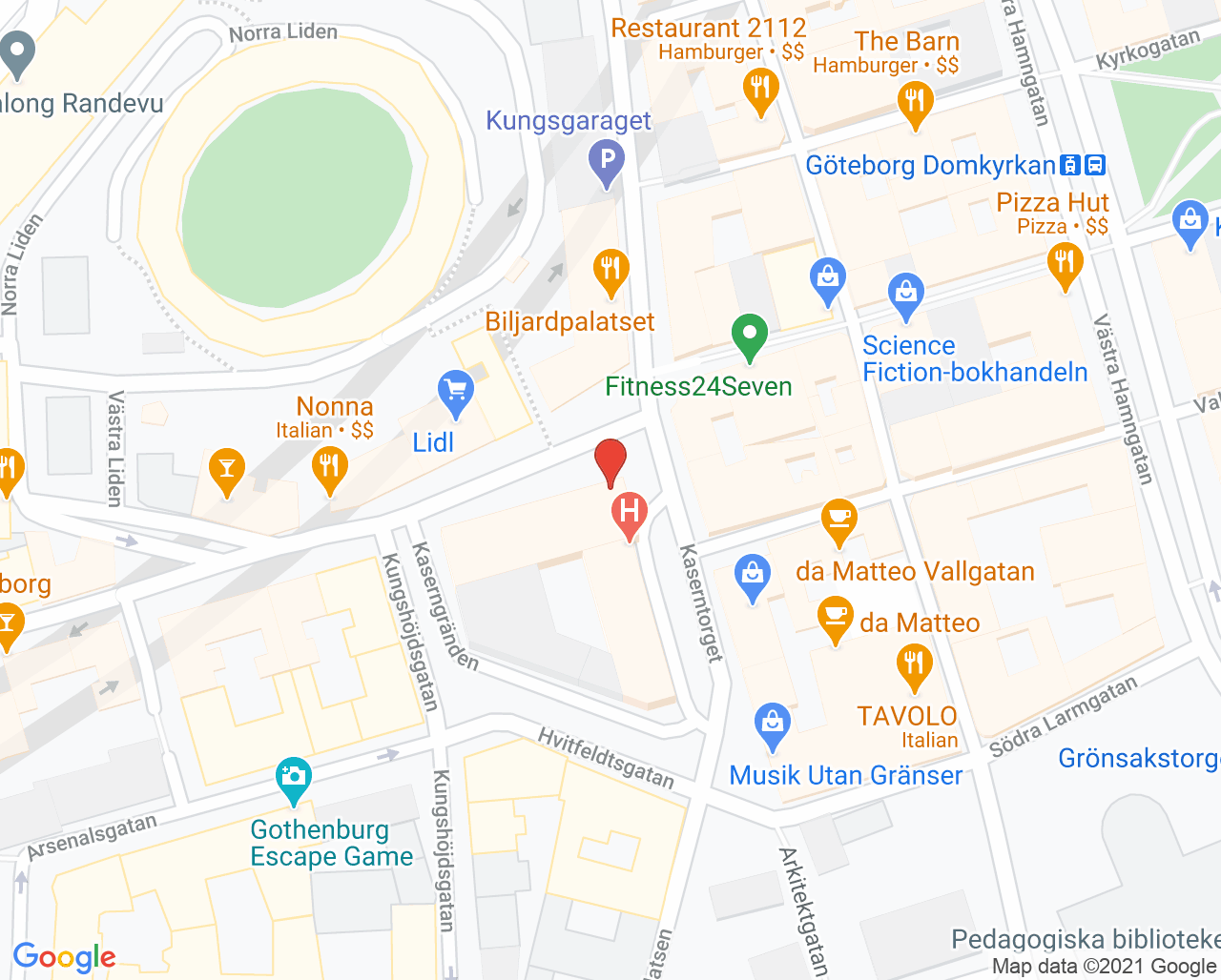 Karta till BUP-mottagning Kungshöjd, Göteborg