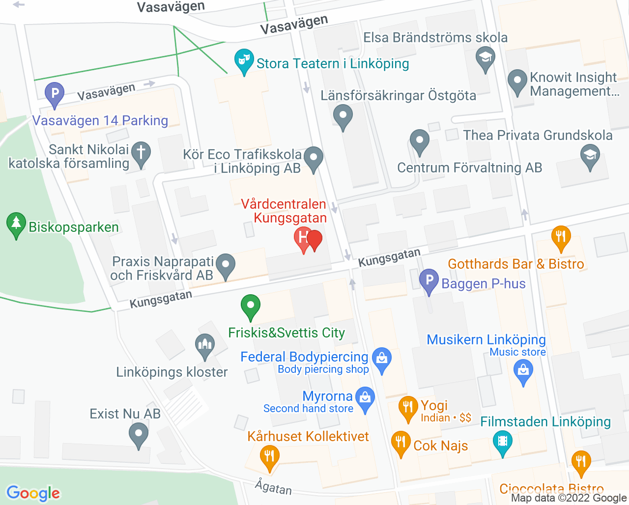 Karta till Tolkcentralen, Region Östergötland
