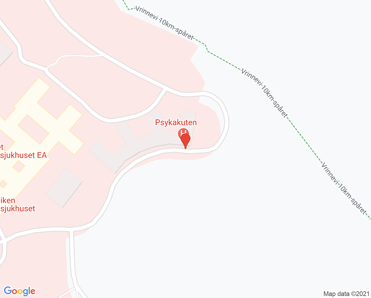 Karta till Psykiatri- och beroendejouren, Psykiatriska kliniken i Norrköping