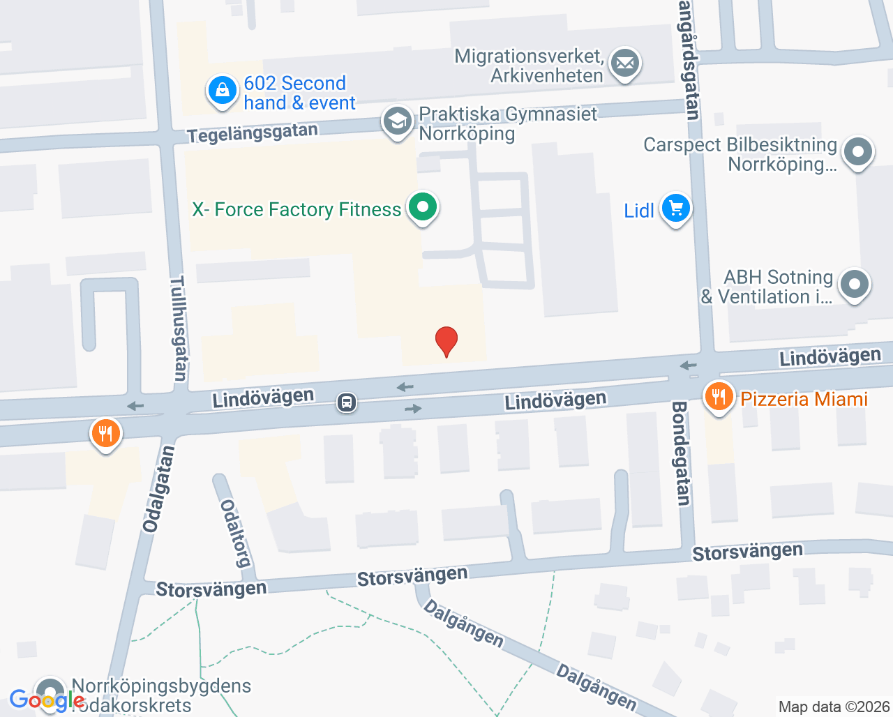 Karta till Barnavårdscentralen, Lindövägen Vårdcentral
