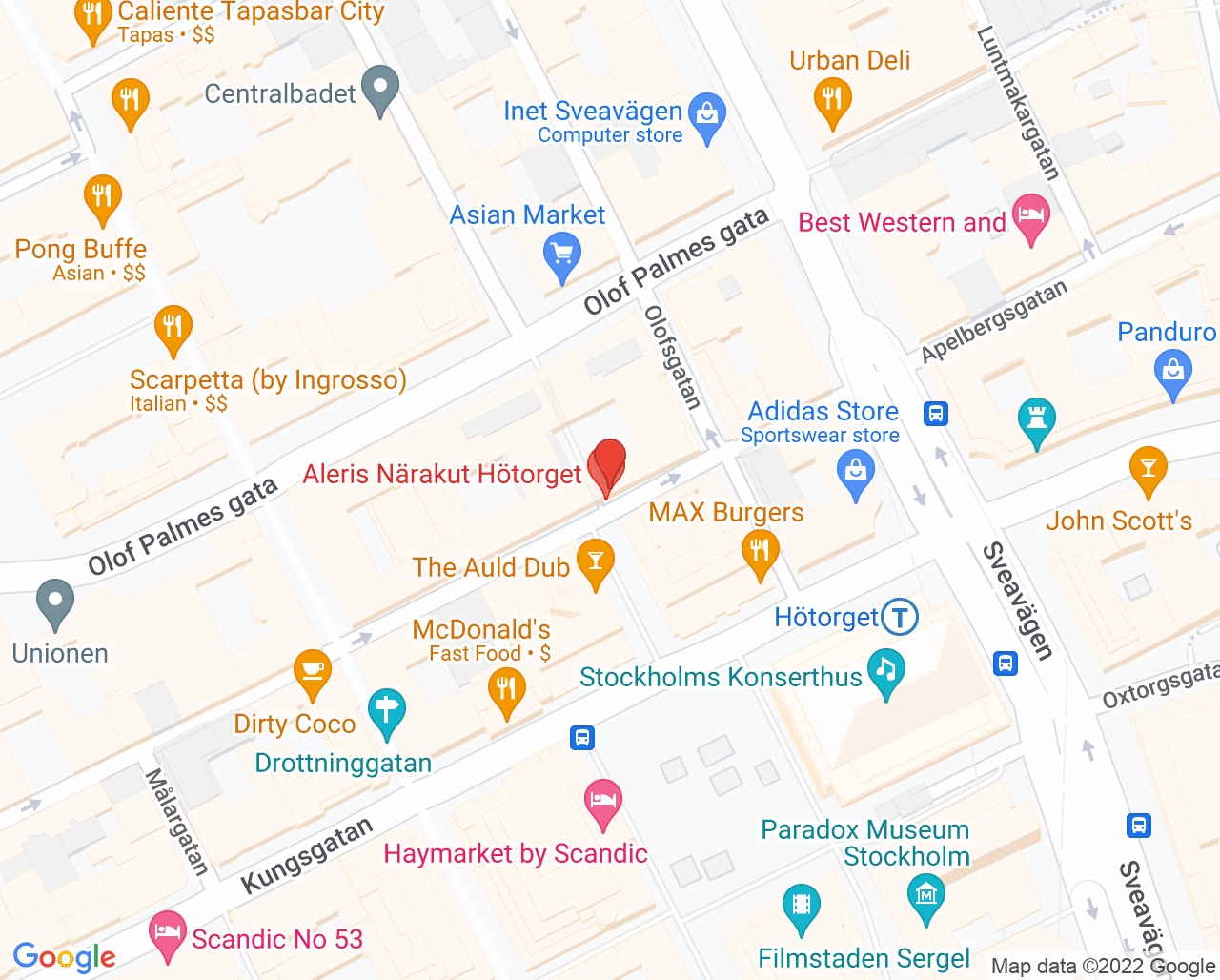 Karta till Medisera Stockholm