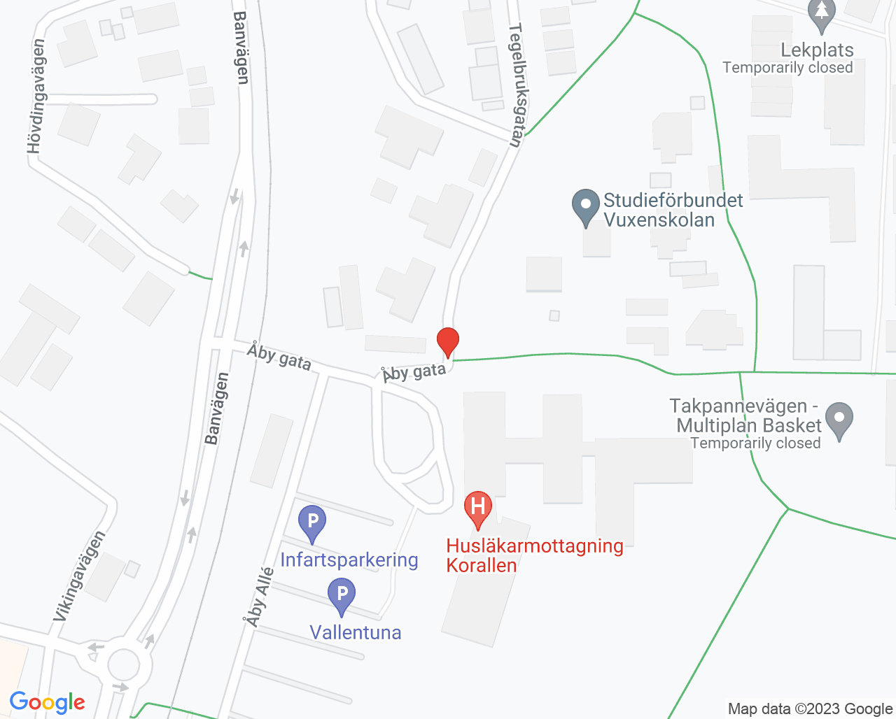 Karta till Vital Vallentuna