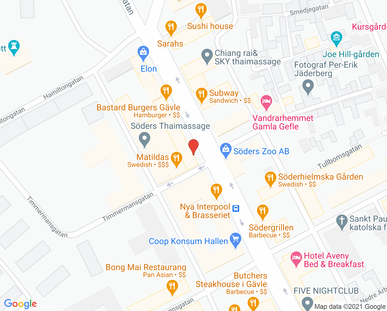 Karta till Synsam Gävle Södra Kungsgatan