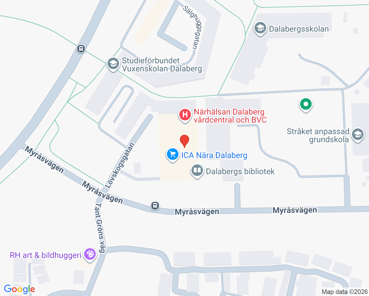 Karta till Närhälsan Dalaberg barnavårdscentral, Uddevalla