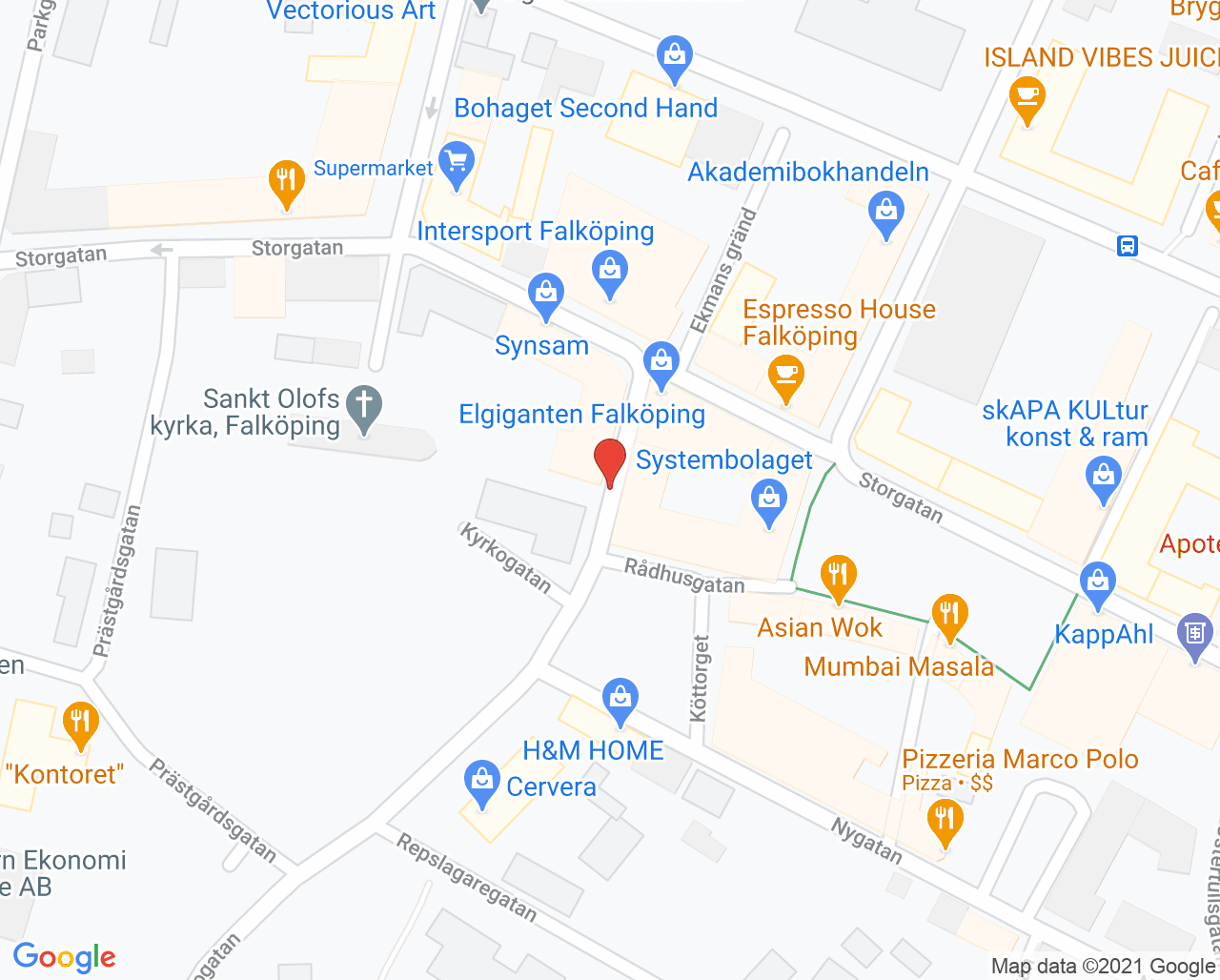 Karta till Tandläkare R G, Falköping