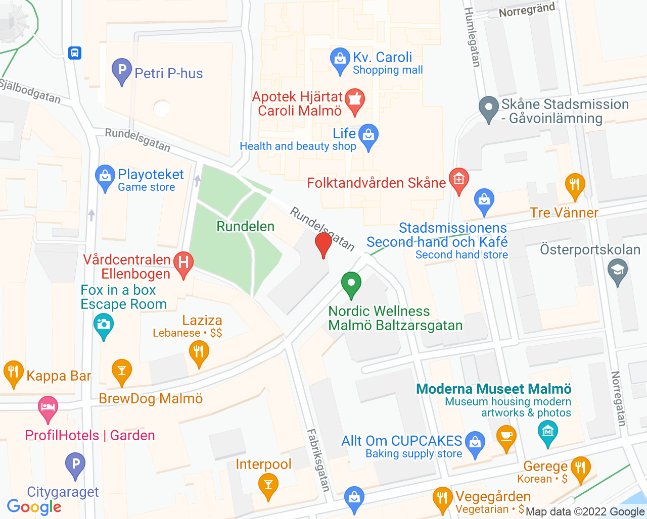 Karta till Implant och Esthetic Center in Malmo AB, Malmö