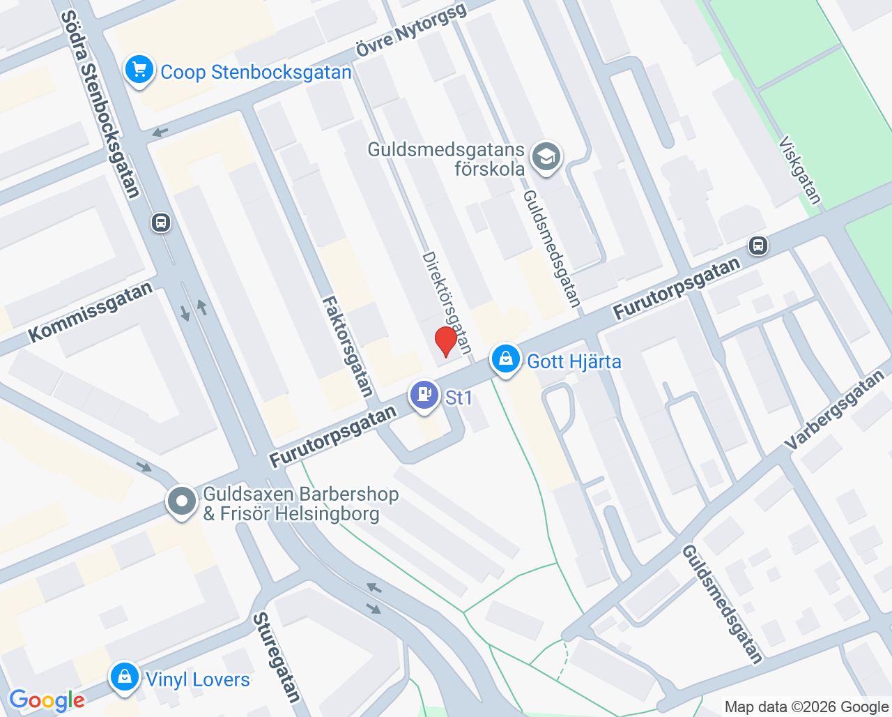 Karta till Helsingborgs Familjecentral Högaborg BVC