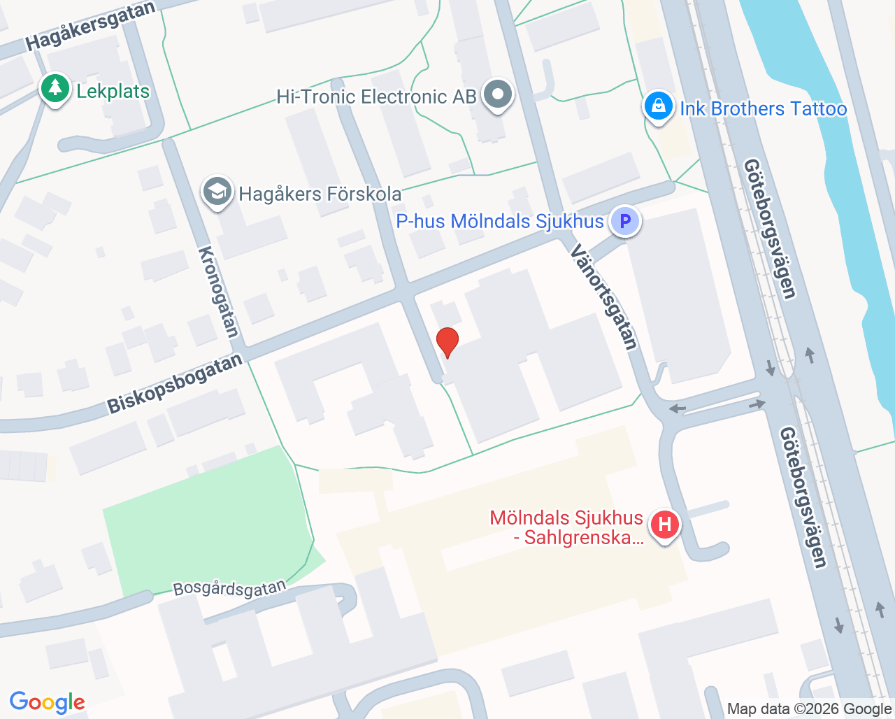 Karta till Specialistkliniken för pedodonti Mölndal, Mölndal