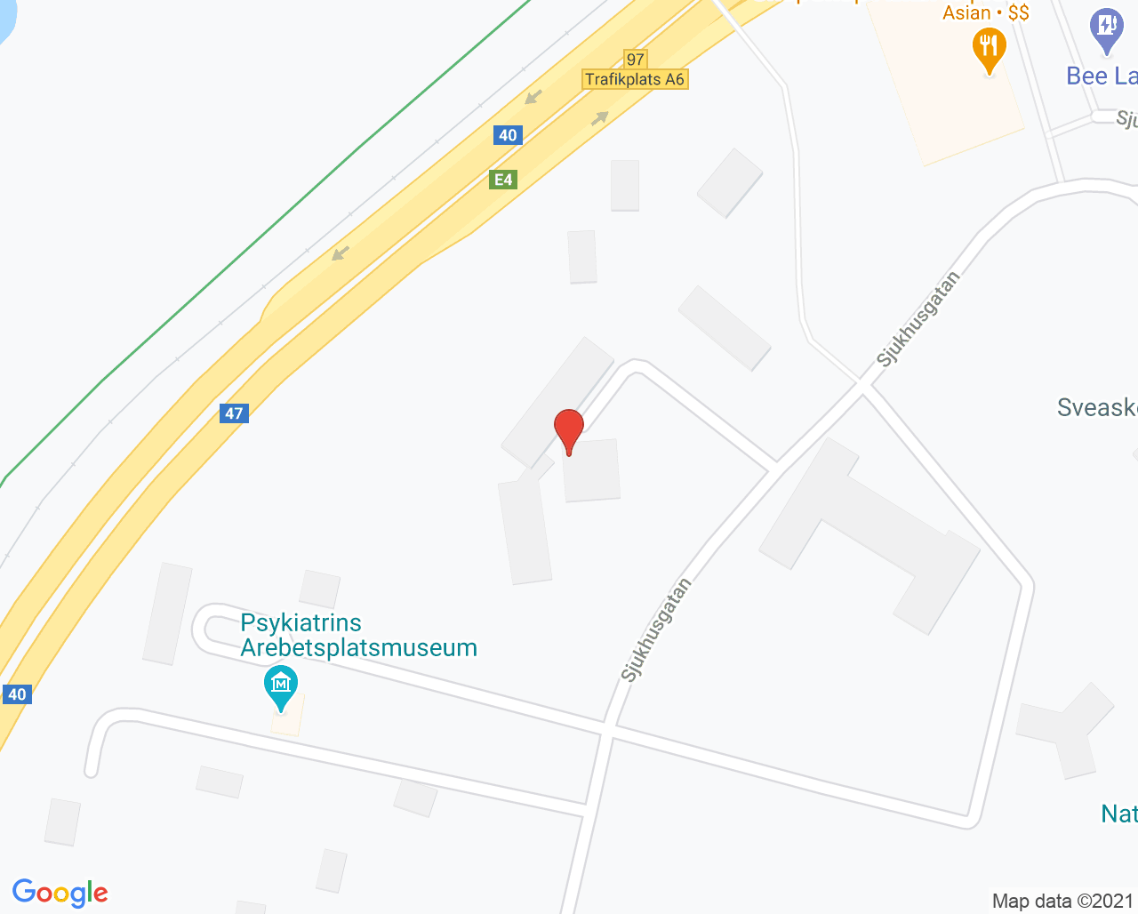 Karta till Habiliteringscentrum unga och vuxna Jönköping