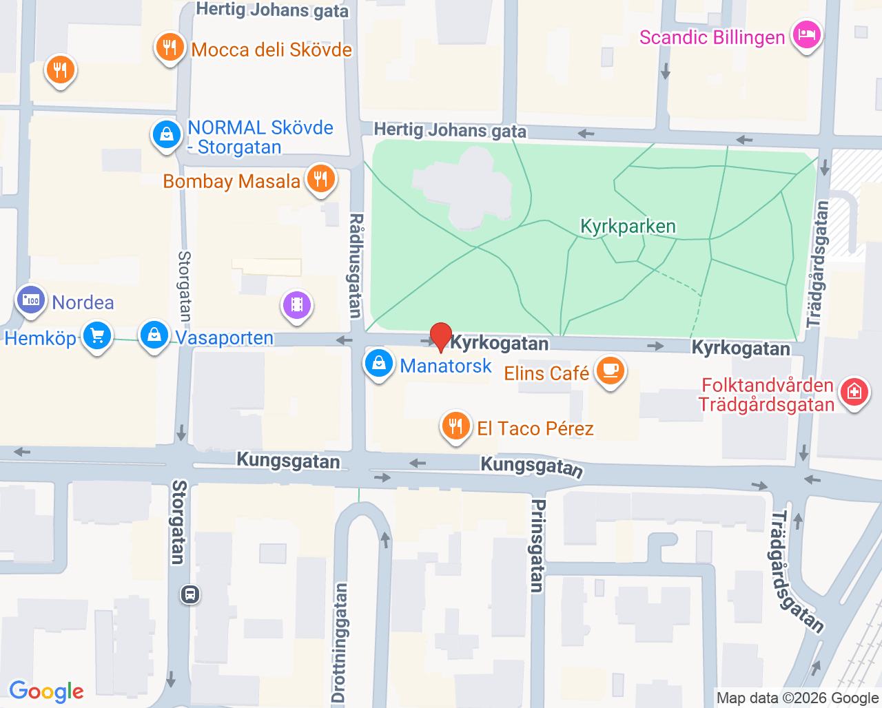 Karta till Skövde ungdomsmottagning, Skövde