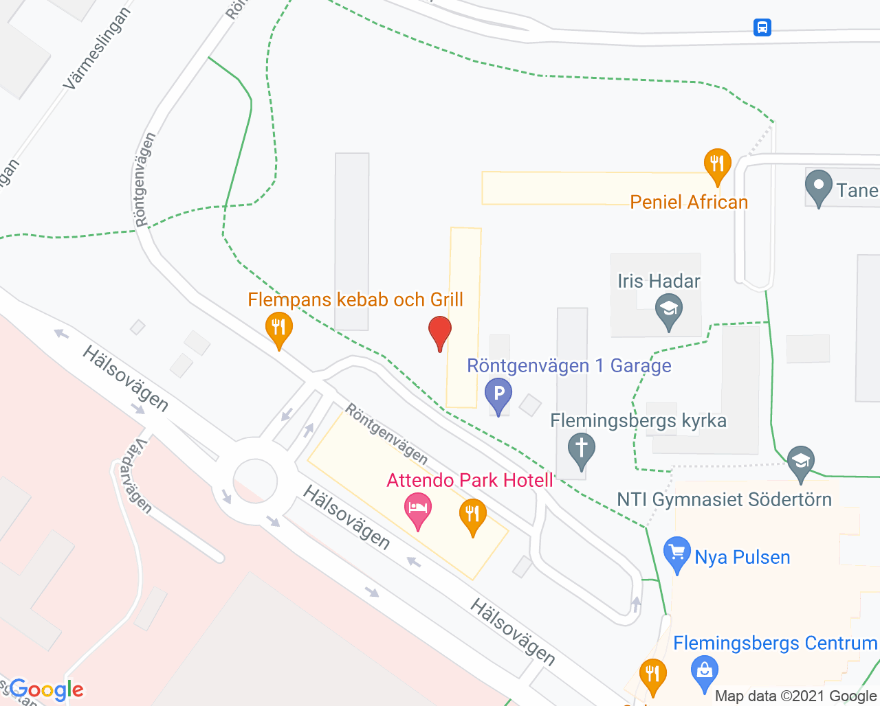 Karta till Huddinge Gynmottagning