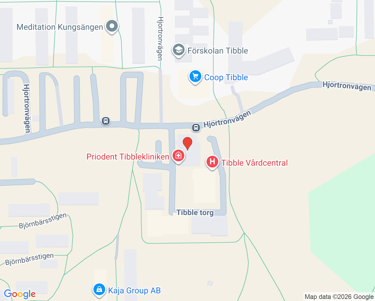 Karta till Tibble Vårdcentral, Kungsängen