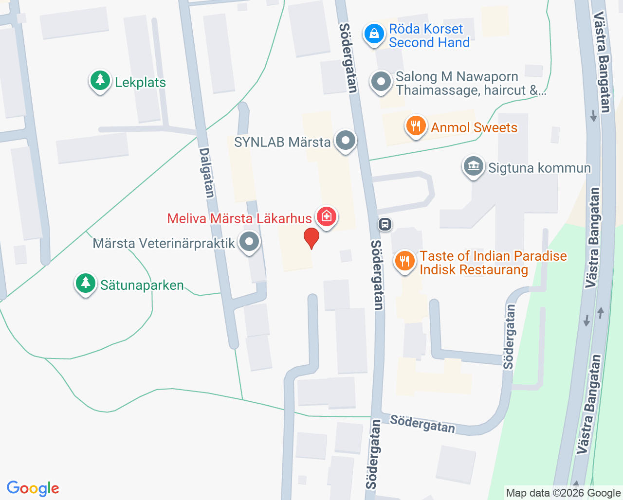 Karta till Meliva Märsta Läkarhus