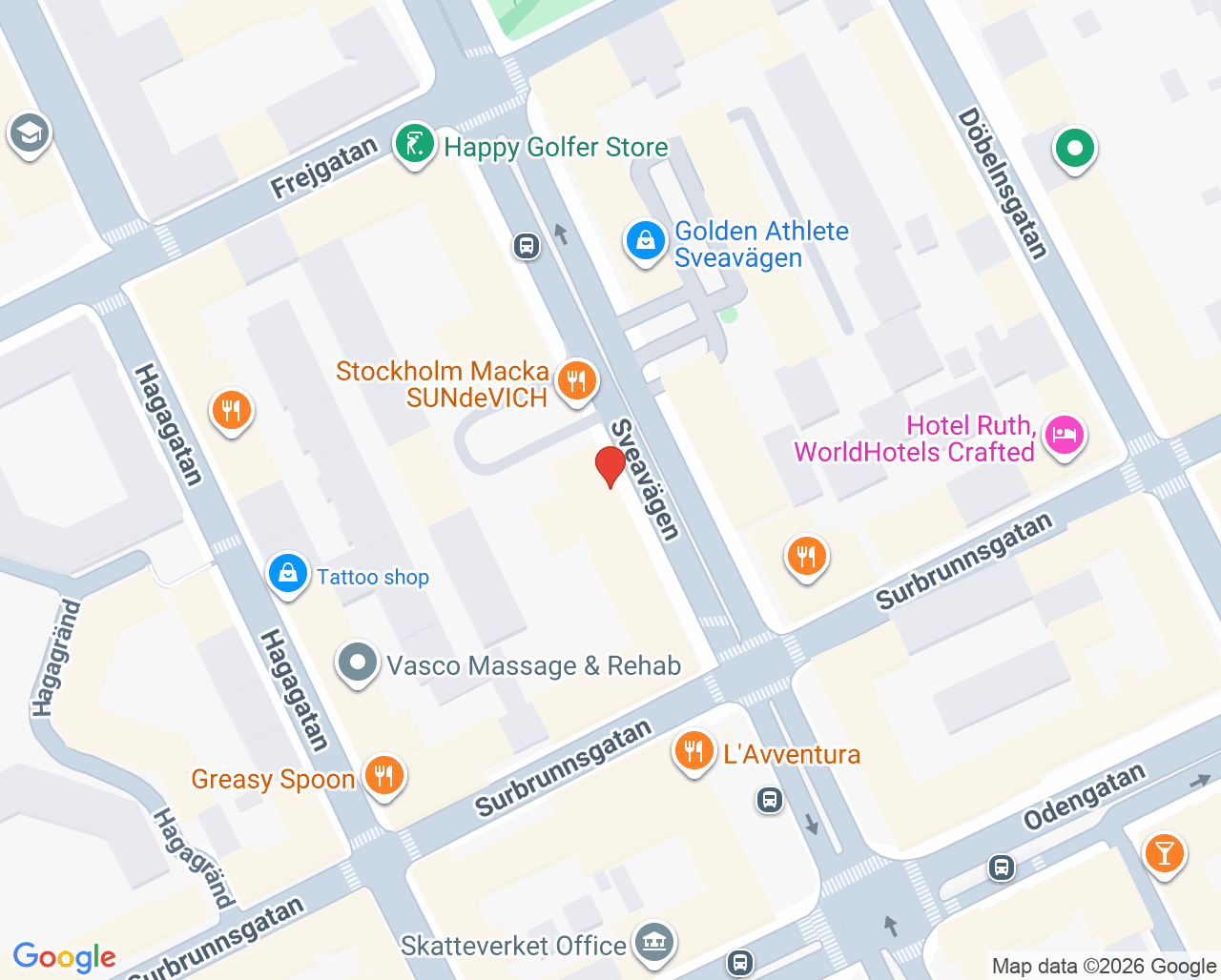 Karta till Specialkliniken för Tandvård, Östermalm