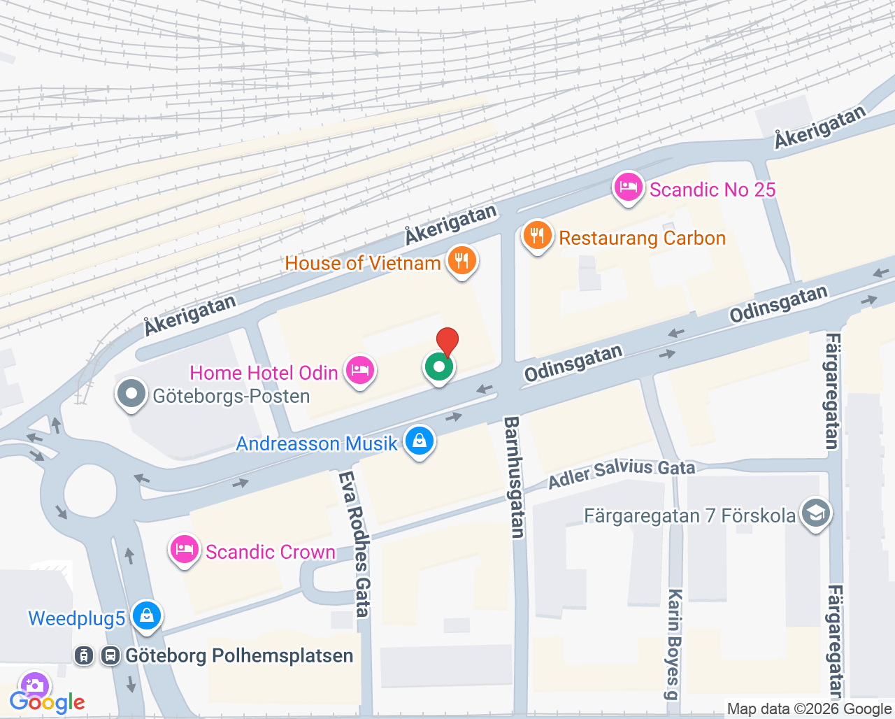 Karta till Göteborgs Kvinnoklinik Ulf Zackrisson, Göteborg