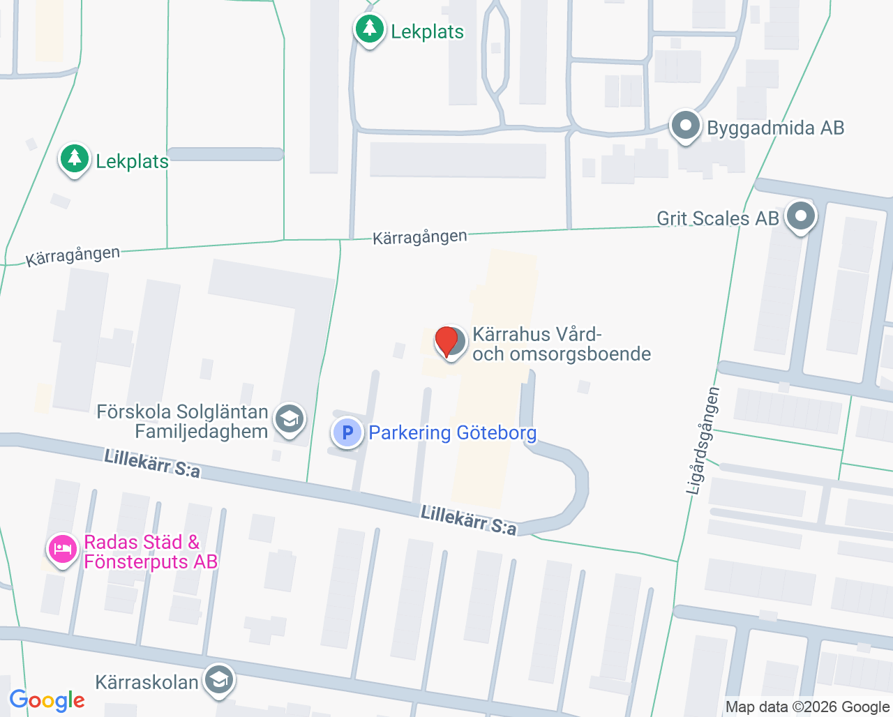 Karta till Närhälsan Kärra vårdcentral, Hisings Kärra