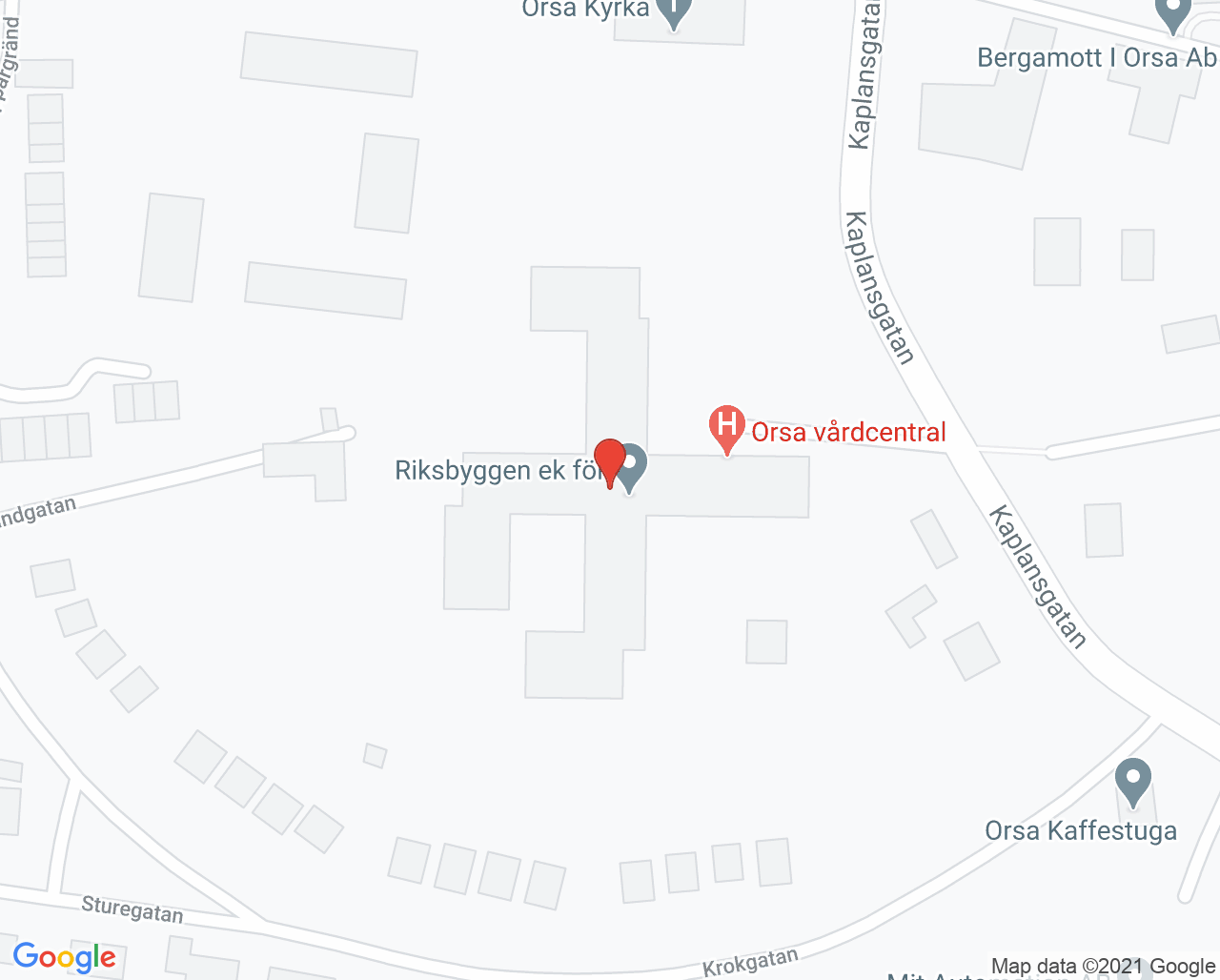 Karta till Samtalsmottagning barn och unga Orsa