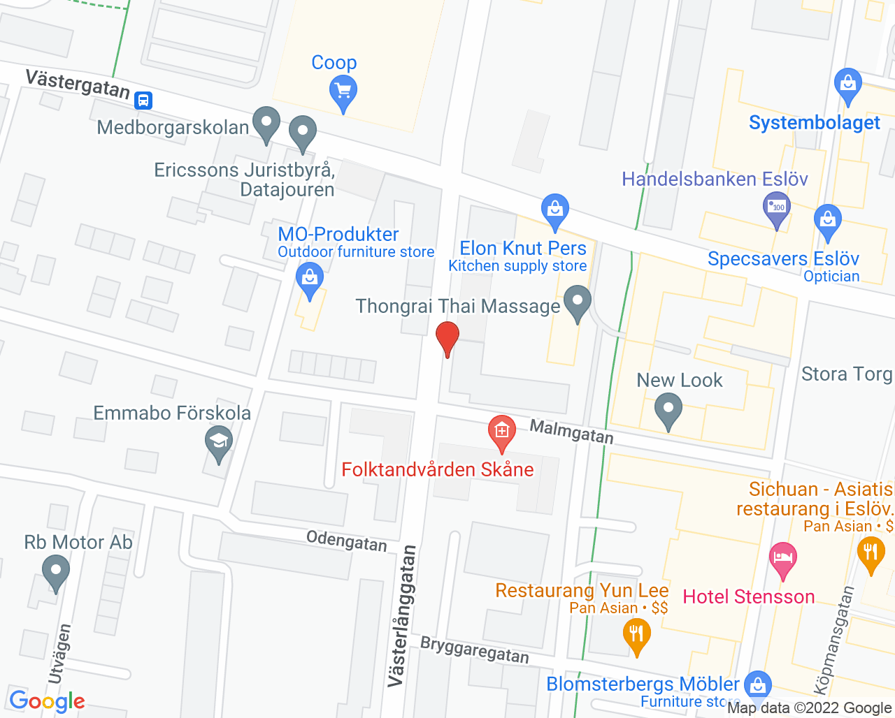 Karta till Specialisttandläkarna i Eslöv AB
