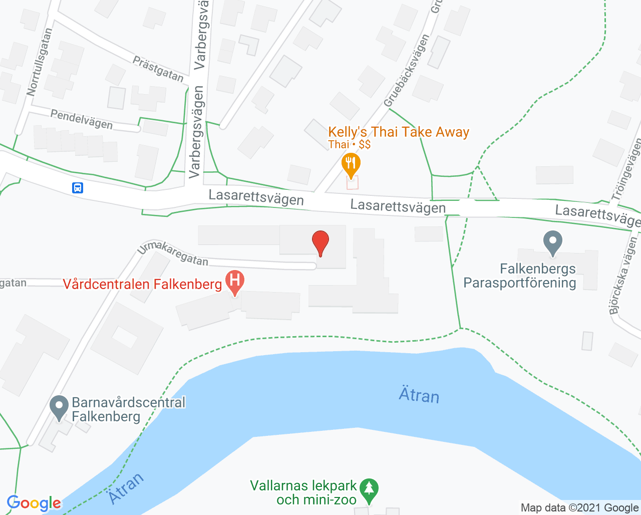 Karta till Blodcentralen Falkenberg