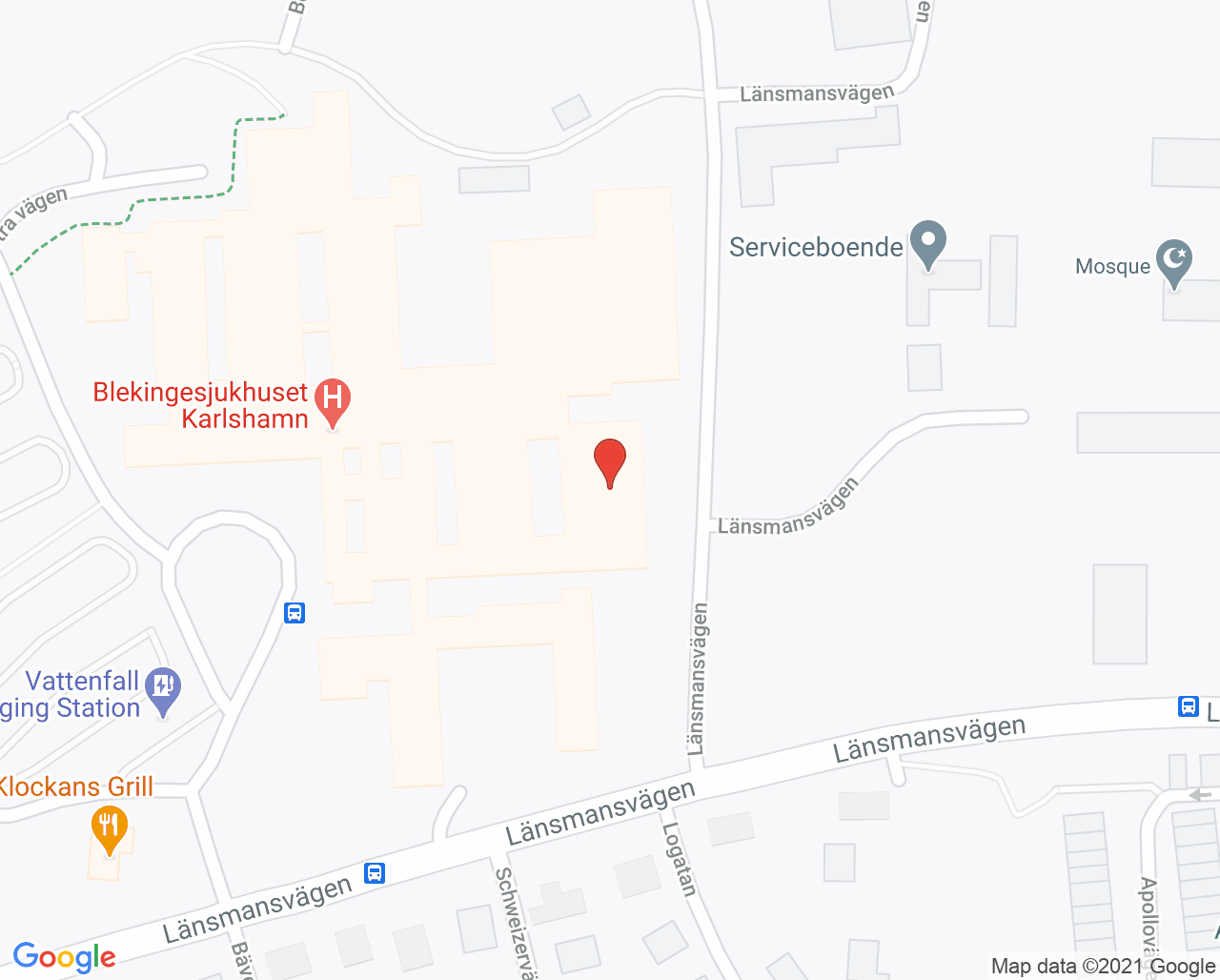Karta till Sjukgymnastik- och fysioterapimottagning Karlshamn