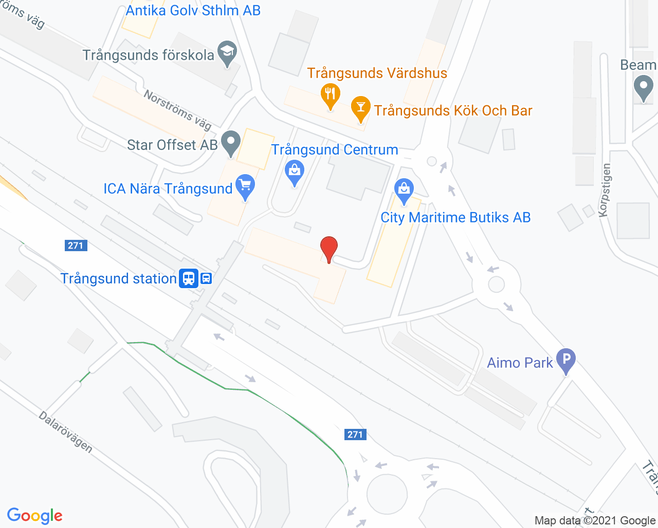 Karta till Trångsunds vårdcentral