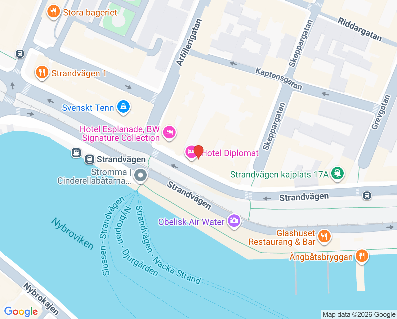 Karta till AcneSpecialisten Östermalm