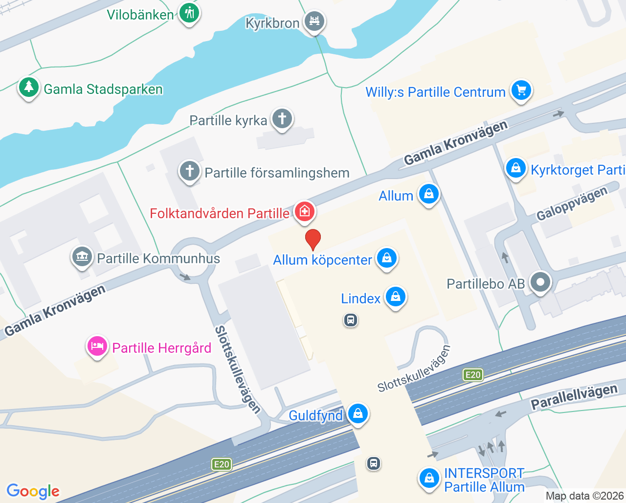 Karta till Folktandvården Partille, Partille