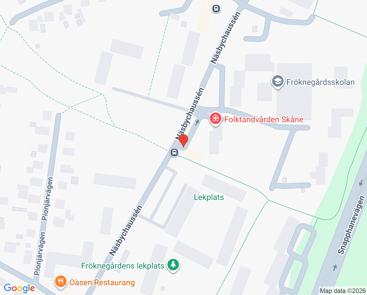 Karta till Kristianstad Näsby, Folktandvården Skåne AB