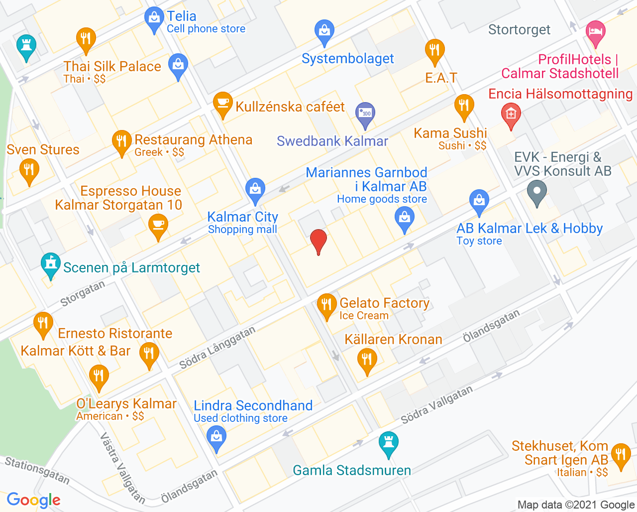 Karta till Synsam Kalmar Kaggensgatan