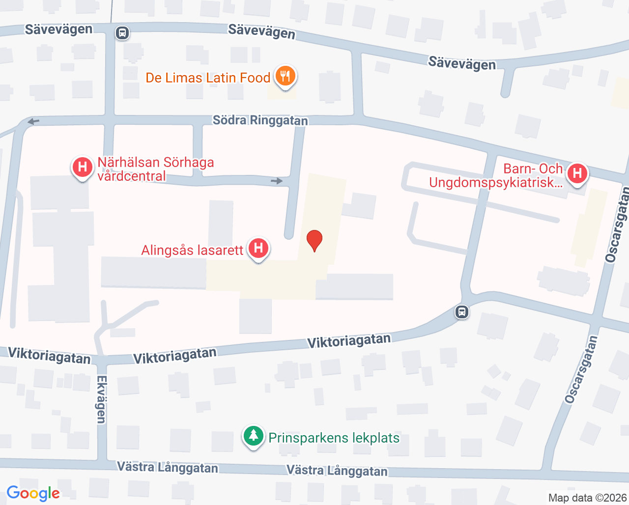Karta till Radiologimottagning Alingsås, Alingsås